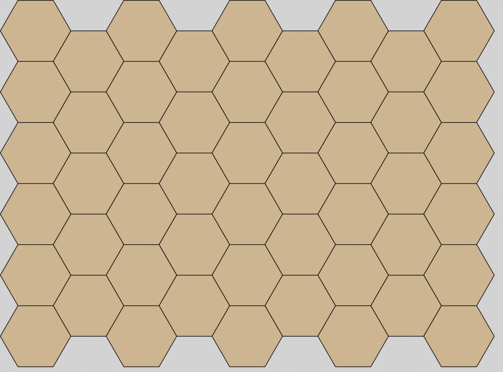 A grid of clear hexes