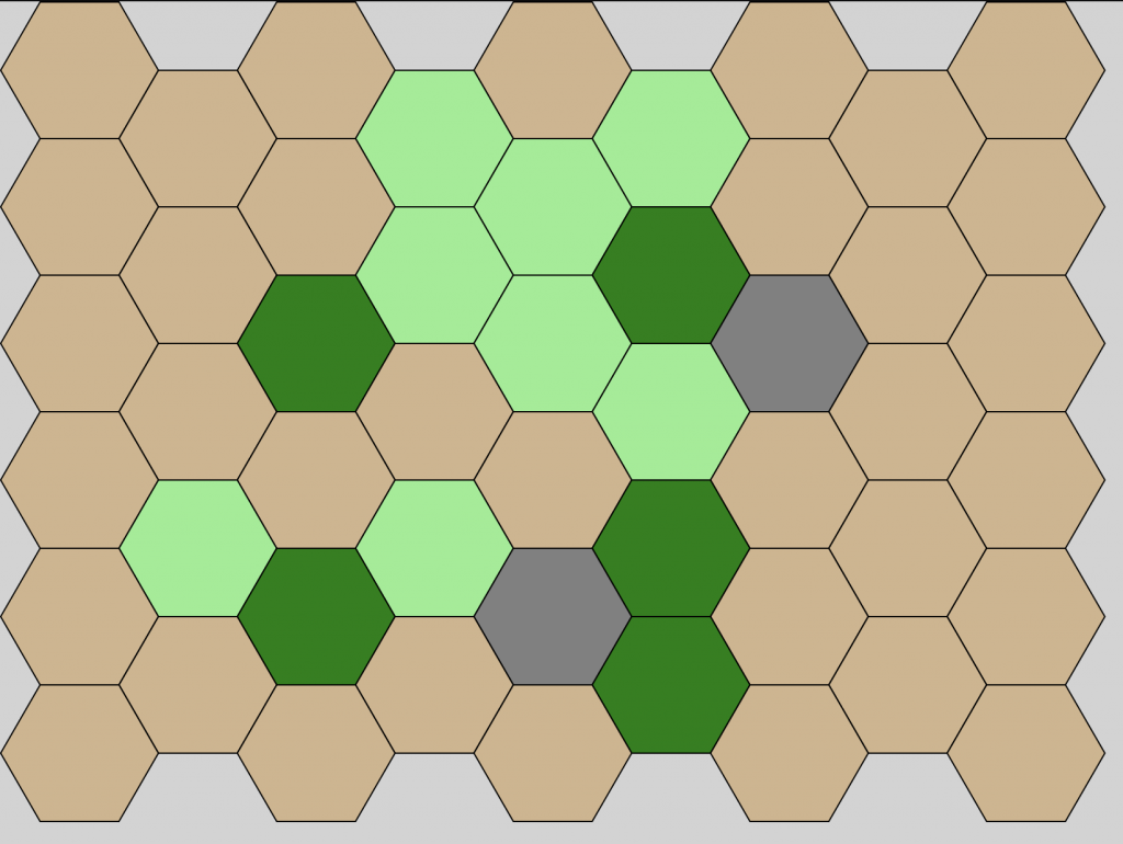 Hex grid with varying terrain